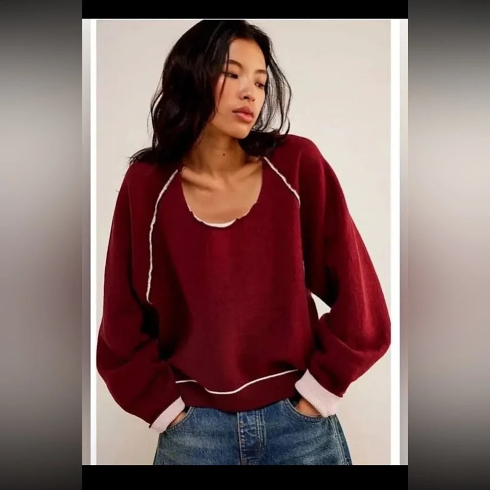 NWOT Free People we the free Midnight Pullover - Picture 3 of 10